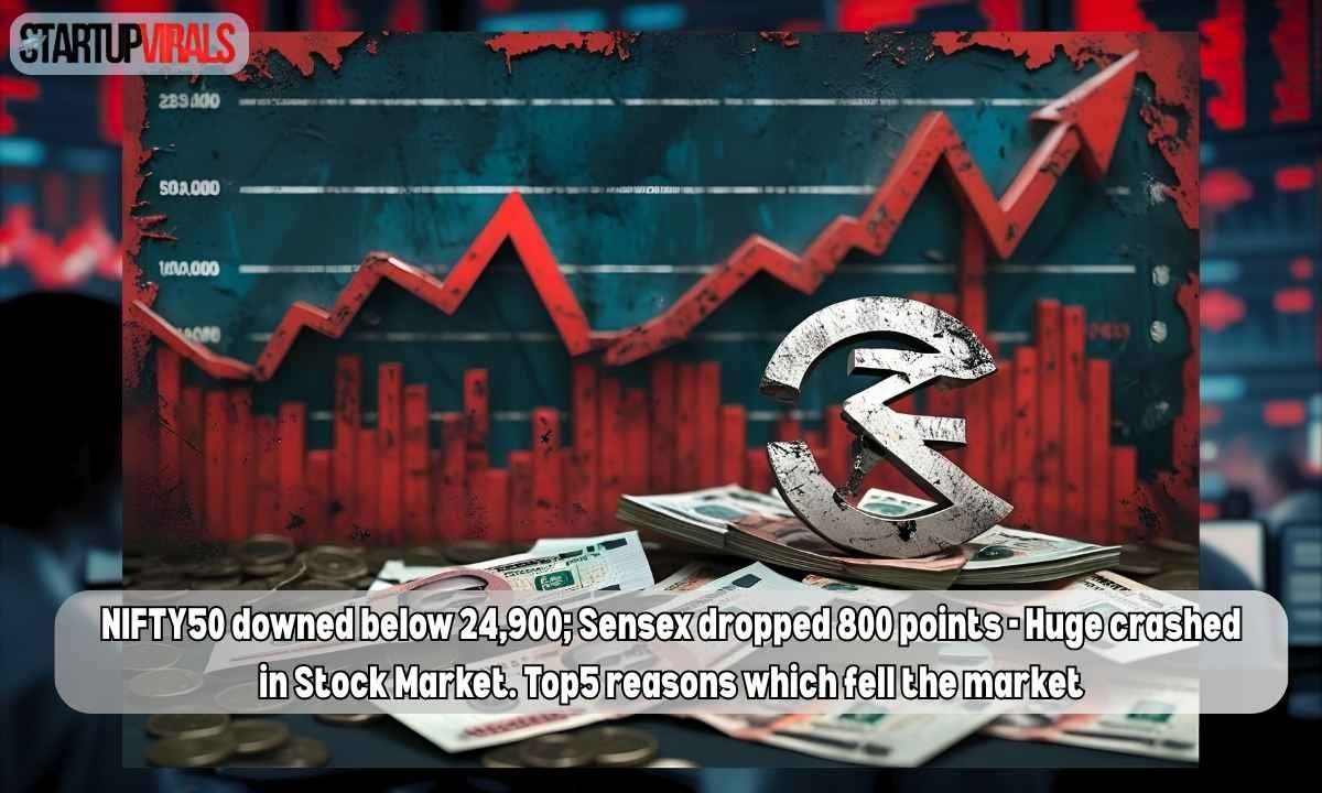 NIFTY50 downed below 24,900; Sensex dropped 800 points – Huge crashed in Stock Market. Top 5 reasons which fell the market